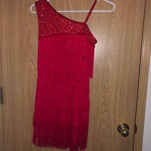 Red Fringe Adult Dance Costume